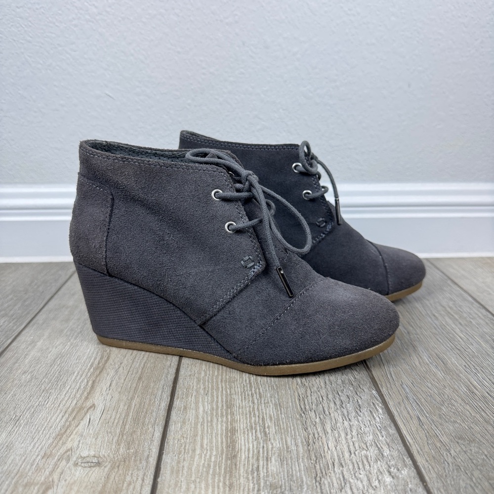 Toms Gray Wedge Ankle Boots